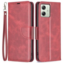 For Motorola Moto G54 5G Case Textured PU Leather Wallet Stand Flip Phone Cover - Red For Motorola Moto G54 5G Case Textured PU Leather Wallet Stand Flip Phone Cover - Red