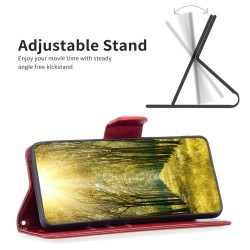 For Motorola Moto G54 5G Case Textured PU Leather Wallet Stand Flip Phone Cover - Red For Motorola Moto G54 5G Case Textured PU Leather Wallet Stand Flip Phone Cover - Red