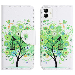 For Motorola Moto G54 5G Case Pattern Printing PU Leather Stand Wallet Phone Cover - Green Tree