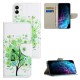 For Motorola Moto G54 5G Case Pattern Printing PU Leather Stand Wallet Phone Cover - Green Tree Motorola Cases Mobile
