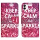 For Motorola Moto G54 5G Case Pattern Printing PU Leather Stand Wallet Phone Cover - Keep Calm and Sparkle Motorola Cases Mobile