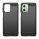 For Motorola Moto G54 5G TPU Case Anti-Scratch Brushed Line Phone Cover - Black Motorola Cases Mobile