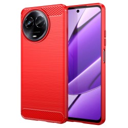 Θήκη Σιλικόνης TPU Carbon Fiber για Realme 11 5G (Global) - Κόκκινο