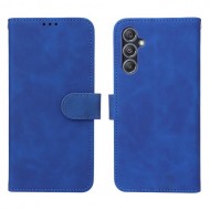 For Samsung Galaxy F34 5G / M34 5G Stand Skin-touch Phone Case Wallet PU Leather Full Protection Phone Cover - Blue
