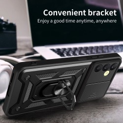 For Samsung Galaxy A25 5G (Global) (161.0 x 76.5 x 8.3mm) Case Anti-scratch PC+TPU Protective Cover with Slide Lens Lid - Gold For Samsung Galaxy A25 5G (Global) (161.0 x 76.5 x 8.3mm) Case Anti-scratch PC+TPU Protective Cover with Slide Lens Lid - Gold