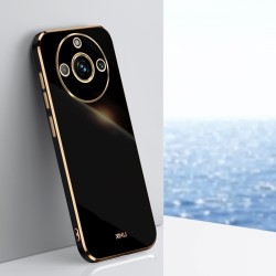 XINLI Θήκη Σιλικόνης TPU Electroplated Gold Edge για Realme 11 Pro 5G / 11 Pro+ 5G - Μαύρο XINLI Θήκη Σιλικόνης TPU Electroplated Gold Edge για Realme 11 Pro 5G / 11 Pro+ 5G - Μαύρο