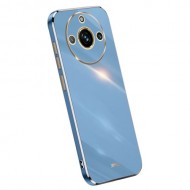 XINLI For Realme 11 Pro+ 5G / 11 Pro 5G TPU Phone Case Electroplated Gold Edge Drop-proof Cover - Blue
