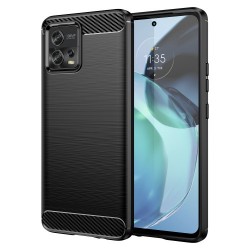 Θήκη Σιλικόνης TPU Carbon Fiber για Motorola Moto G72 4G - Μαύρο