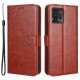 For Motorola Moto G72 4G Anti-scratch PU Leather Wallet Magnetic Phone Case Flip Stand Feature Crazy Horse Texture Cover with Strap - Brown Motorola Cases Mobile
