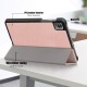 Tablet Covering Shell for Realme Pad Mini PC+PU Leather Trifold Stand Cover Well-protected Flip Tablet Case - Rose Gold Oppo Realme Tablet Cases