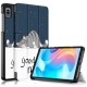 For Realme Pad Mini Trifold Leather Tablet Case Pattern Printed Folio Flip Magnetic Clasp Anti-fall Cover - Good Night Cat Oppo Realme Tablet Cases