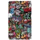 For Realme Pad Mini Trifold Leather Tablet Case Pattern Printed Folio Flip Magnetic Clasp Anti-fall Cover - Graffiti Oppo Realme Tablet Cases