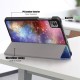 For Realme Pad Mini Trifold Leather Tablet Case Pattern Printed Folio Flip Magnetic Clasp Anti-fall Cover - The Milky Way Oppo Realme Tablet Cases