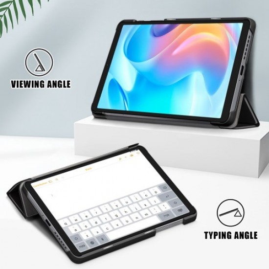 For Realme Pad Mini Trifold Leather Tablet Case Pattern Printed Folio Flip Magnetic Clasp Anti-fall Cover - Don't Touch Me Oppo Realme Tablet Cases