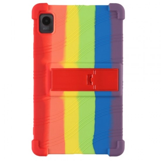 Protective Cover for Realme Pad Mini 8.7-inch with PC Kickstand. Scratch Resistant Soft Silicone Tablet Case - Rainbow Oppo Realme Tablet Cases
