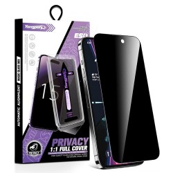 YONGPOLY Anti-Spy Σκληρυμένο Γυαλί (Tempered Glass) Προστασίας Οθόνης Πλήρης Κάλυψης (Dust-Proof Net) για iPhone 11 / XR