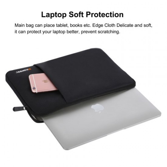 HAWEEL Splash-proof Shockproof Oxford Sleeve Laptop Pouch for 15-inch Tablets/Notebooks - Black Universal Tablets Cases