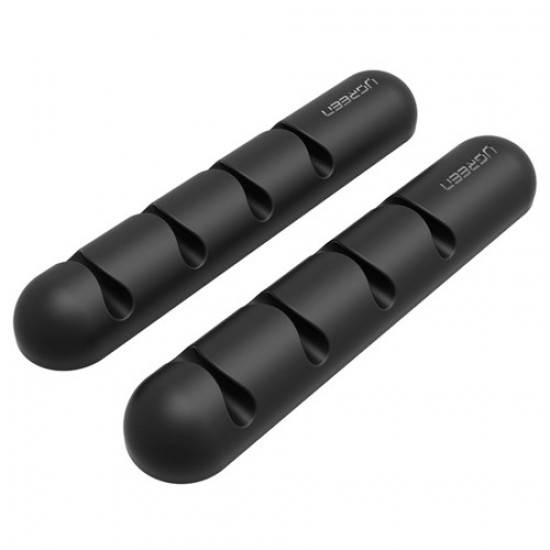 UGREEN 2Pcs 4 Slots Self Adhesive Silicone Cable Management Cable Organizer Clips Cord Holder Cables Adapters & Chargers