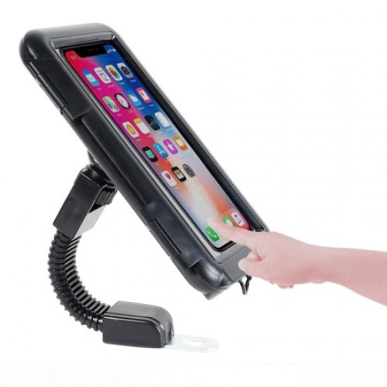 S2102 Motorcycle Phone Bag Bicycle Rear View Mirror Mount Holder Stand Waterproof Case Cover Holders & Docks