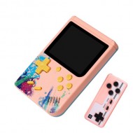 G50 Handheld Game Console with 500 Classical Retro Games 3.0 Inch Full-color Screen Rechargeable Battery Game Player - Pink