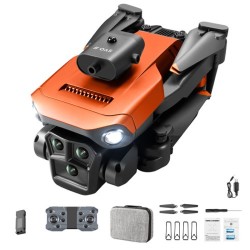 XKJ K6 MAX 3-Camera Obstacle Avoidance Drone HD Aerial Photography Folding Quadcopter RC Aircraft with Single Battery - Πορτοκαλί