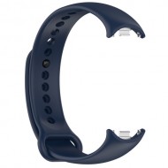For Xiaomi Smart Band 8 Silicone Watch Bands Strap Replacement with Metal Connector - Midnight Blue