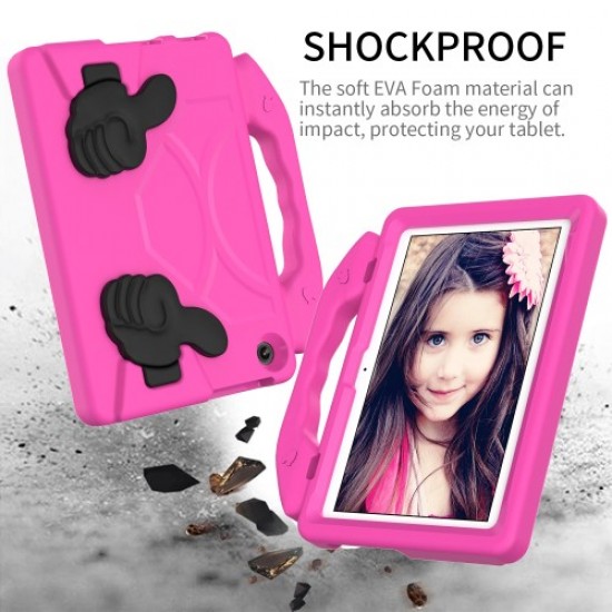 For Lenovo Tab M10 (Gen 3) EVA Tablet Case Foldable Thumb Kickstand Handle Grip Tablet Cover - Rose Lenovo Cases Mobile Tablet