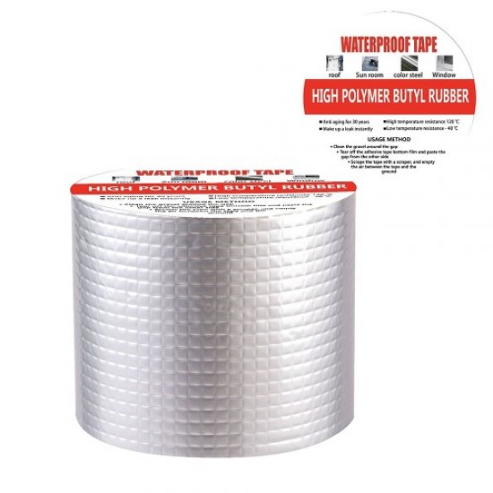 5mx15cm Butyl Rubber Tape Aluminum Foil Waterproof Sealant Tape for Repairing Crack Leak Repair Tools