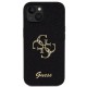 Guess PU Fixed Glitter 4G Metal Logo Case for iPhone 13 - Black Apple Cases Mobile