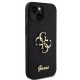 Guess PU Fixed Glitter 4G Metal Logo Case for iPhone 13 - Black Apple Cases Mobile