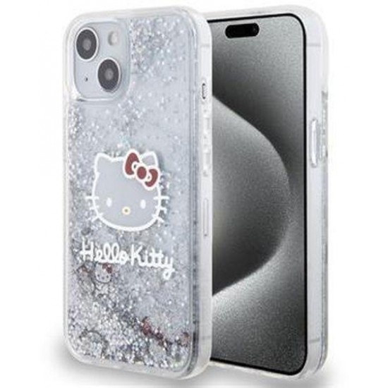 Hello Kitty Liquid Glitter Electroplating Head Logo Case for iPhone 13 - Transparent Apple Cases Mobile