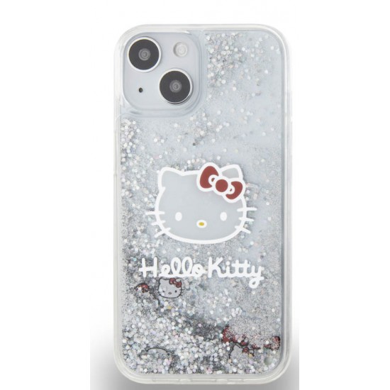 Hello Kitty Liquid Glitter Electroplating Head Logo Case for iPhone 13 - Transparent Apple Cases Mobile