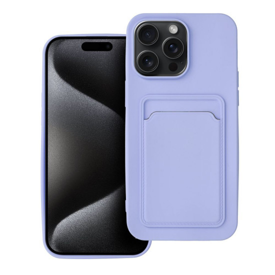 Card Silicone Case for iPhone 15 Pro Max - Violet Apple Cases Mobile