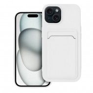 Card Silicone Case for iPhone 15 - White