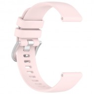 For Huawei Watch GT 4 46mm / Samsung Galaxy Watch3 45mm Watch Band 22mm Liquid Silicone Strap with Steel Buckle - Light Pink