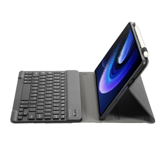 A0N7 For Xiaomi Pad 6 / Pad 6 Pro PU Leather Cover Ultra-Thin Stand Tablet Case with Removable Bluetooth Keyboard - Black XIAOMI  Tablet Cases