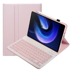 A0N7 For Xiaomi Pad 6 / Pad 6 Pro PU Leather Cover Ultra-Thin Stand Tablet Case with Removable Bluetooth Keyboard - Pink A0N7 For Xiaomi Pad 6 / Pad 6 Pro PU Leather Cover Ultra-Thin Stand Tablet Case with Removable Bluetooth Keyboard - Pink