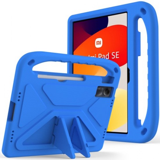 For Xiaomi Redmi Pad SE Case Hand Grip Anti-drop EVA Tablet Kickstand Cover - Blue XIAOMI  Tablet Cases