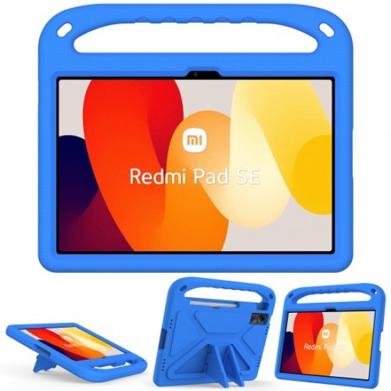 For Xiaomi Redmi Pad SE Case Hand Grip Anti-drop EVA Tablet Kickstand Cover - Blue XIAOMI  Tablet Cases