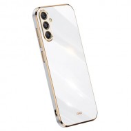XINLI Θήκη Σιλικόνης TPU Electroplated Gold Edge για Samsung Galaxy S23 FE - Λευκό