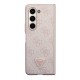 Guess Strass Triangle Metal Logo Back Cover for Samsung Z Fold 5 - Pink Samsung Cases Mobile