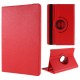 For Samsung Galaxy Tab S9 / S8 Tablet Case Rotary Stand PU Leather Cover with Elastic Band - Red Samsung Cases Mobile Tablet
