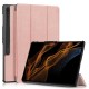 Leather Case for Samsung Galaxy Tab S9 Ultra SM-X910 M-X916B SM-X918U . Tri-fold Stand Anti-drop Tablet Cover - Rose Gold Samsung Cases Mobile Tablet