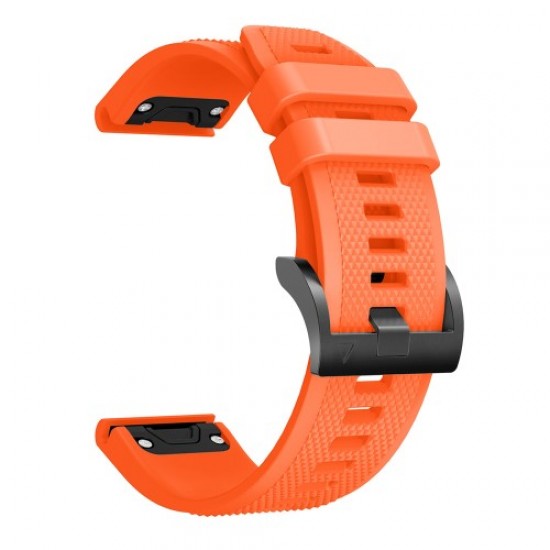 Silicone Watch Band for Garmin Fenix 5 Adjustable Smart Watch Strap with Black Triangle Buckle - Orange Gadgets - Toys - Hobby