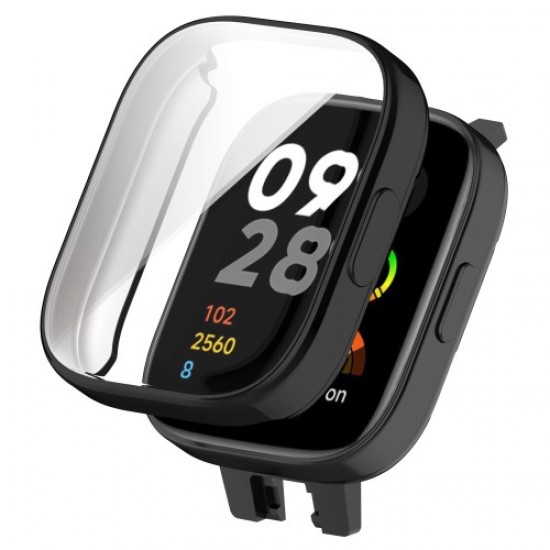 For Xiaomi Redmi Watch 3 / Watch 3 Lite Electroplating TPU Anti-drop Cover Full Coverage Watch Case - Black Gadgets - Toys - Hobby