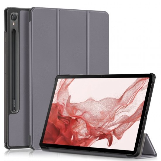 For Samsung Galaxy Tab S9 11-Inch SM-X710. SM-X716B. SM-X718U PU Leather Trifold Stand Cover Auto Wake / Sleep Smart Tablet Case - Grey Samsung Cases Mobile Tablet
