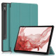 For Samsung Galaxy Tab S9 11-Inch SM-X710. SM-X716B. SM-X718U PU Leather Trifold Stand Cover Auto Wake / Sleep Smart Tablet Case - Blackish Green Samsung Cases Mobile Tablet
