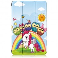 Θήκη Βιβλίο Tri--Fold με Βάση Στήριξης (Όψη Δέρματος) για Xiaomi Pad 6 / Pad 6 Pro - Μονοκεράκι με Κουκουβάγιες