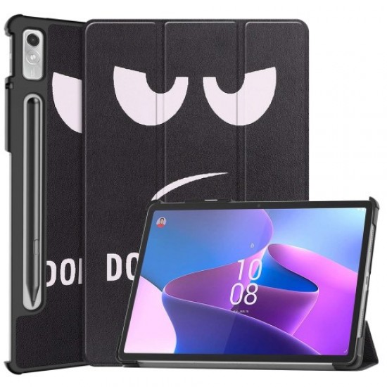 For Lenovo Tab P11 Pro Gen 2 Tri-Fold Stand Tablet Case Pattern Printing PU Leather Auto Wake / Sleep Cover with Pencil Holder - Don't Touch Me Lenovo Cases Mobile Tablet