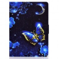 For Lenovo Tab P11 Pro Gen 2 Flip Leather Tablet Case A4 Pattern Printing Cover with Card Holder - Blue Butterfly